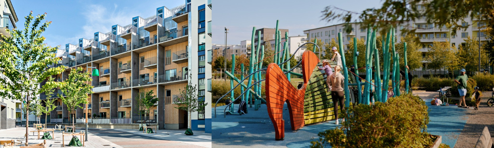 Bostadsrätt med townhouse känsla nära lekplats